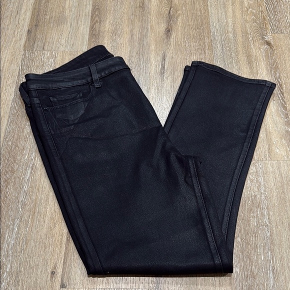 PAIGE Cindy Cropped Size 32 Black Straight Leg High Rise Jeans Sleek Design - Picture 10 of 13